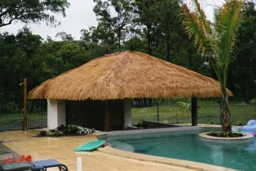 bali thatch roofing for owners with pool
